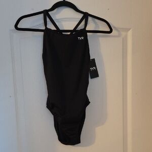 TYR Womens Durafast Elite-Diamondfit Black One-Piece Swimsuit